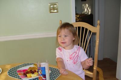 Rory on the first day of school at breakfast