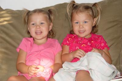 All dressed up and waiting to go to school (Rory on the left)