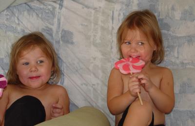 While Mommy worked downstairs Daddy snuck us a little treat