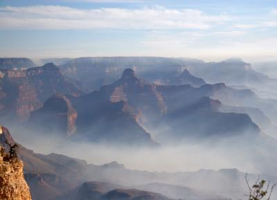 Grand Canyon as the smoke and mists rise
