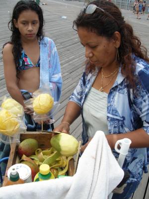 Carving Mangos on a stick