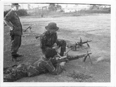 Glenn Hester and Rick Maurer  M-60 Training  Udorn 1970
