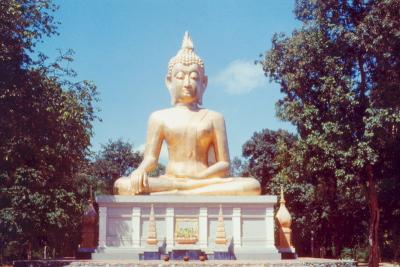 084 - Phra Mongkhon Ming Muang (Big Buddha statue) at Buddha Utthayan (Buddhist Park) at Khao Dan Phra Bat, Amnat Charoen Dist.