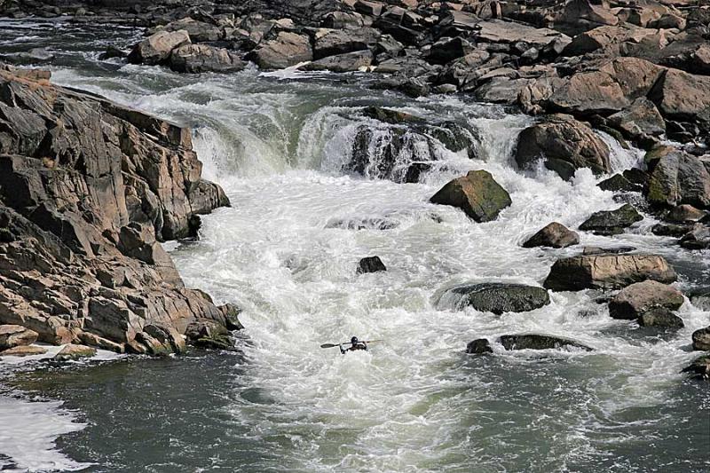 Kayaking against the current