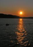 Sunset in Dardenelle Strait in Turkey