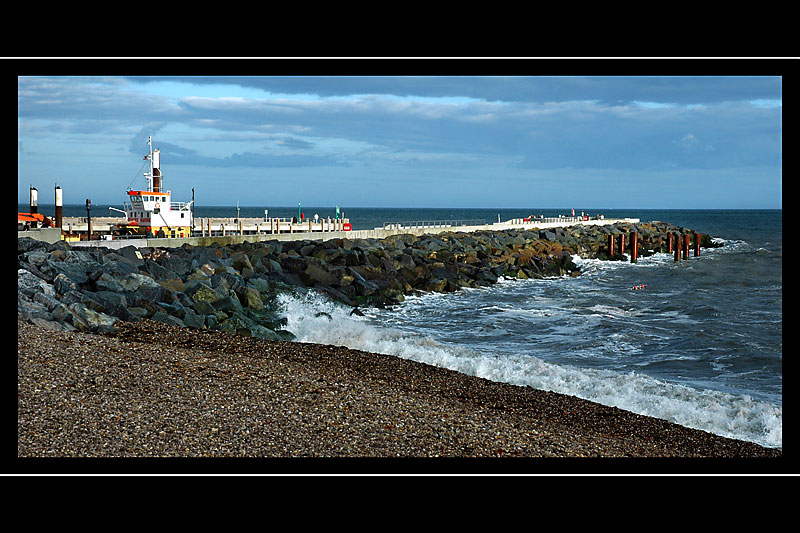 The new groyne and pier, West Bay, Dorset