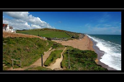 Coastal path and beach, near Burton Bradstock, Dorset