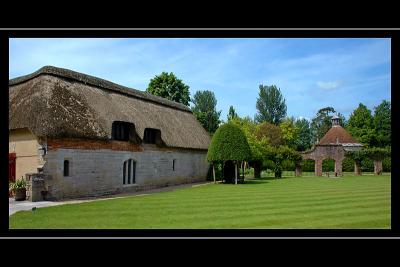 Long barn and lawn, Athelhampton House, Puddletown, Dorset