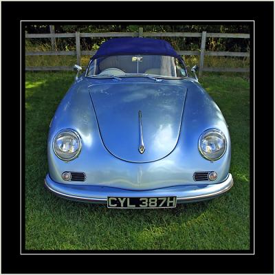 Blue sports car, Coughton, Warwickshire
