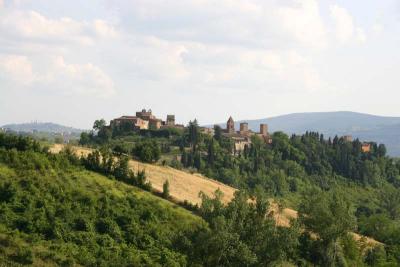 Certaldo with San Gimignano in the background on the left