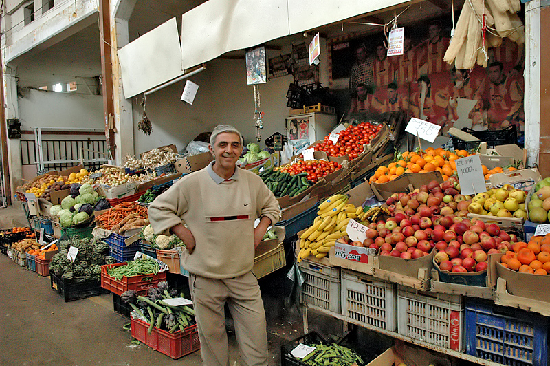 Greengrocer in the old bazaar