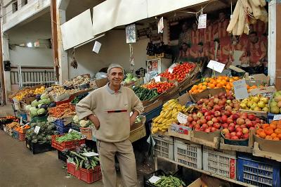 Greengrocer in the old bazaar