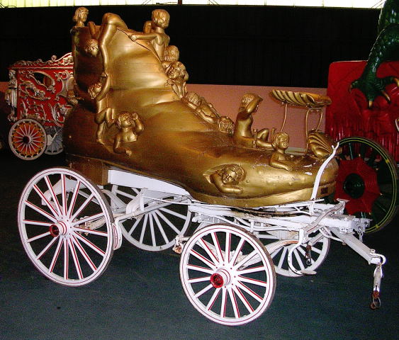 PT Barnum Circus Old Woman in the Shoe Pony Float. 1882