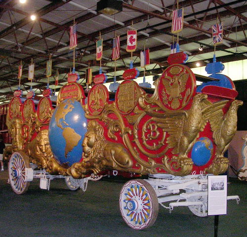 Barnum & Bailey Two Hemispheres Band Wagon.  1902  (The largest circus wagon in the world)