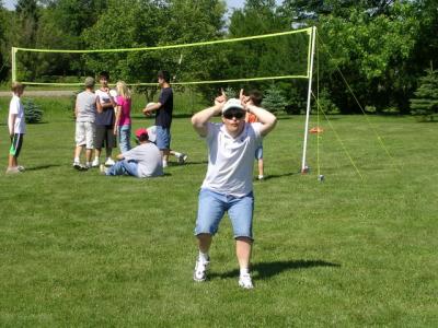 Glen and the volleyball players