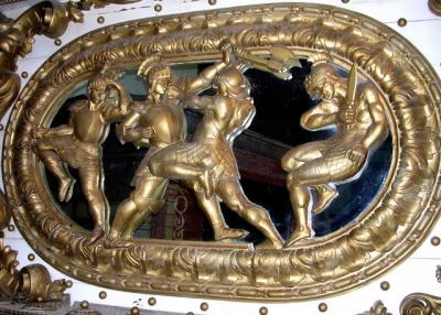 Detail of side panel of Sanger Circus Gladiator Tableau. ca 1870