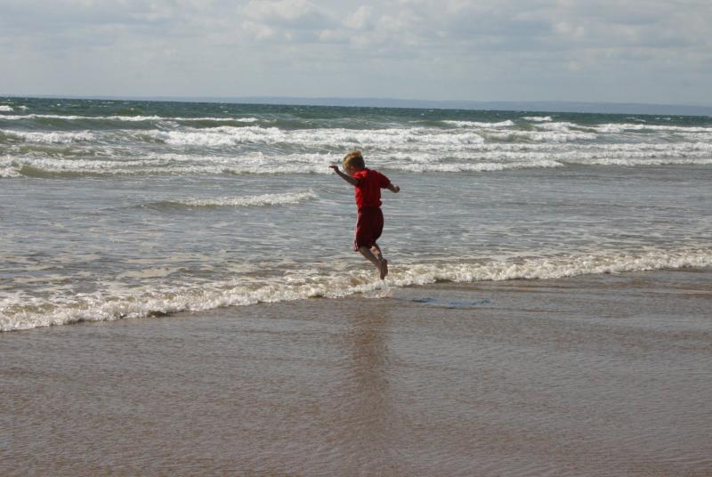 Playing in the surf
