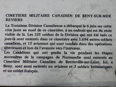 Visite du cimetire canadien  Bny-sur-Mer
