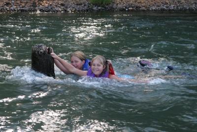 heidi and laura floating the sandy river