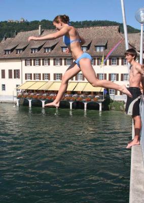 Maria flies thru Stein am Rhein