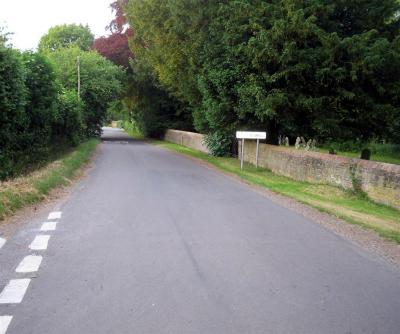 Ecchinswell - old church yard on right