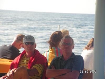 Two Grumpy old Men on a boat