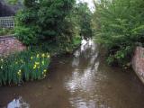 Ecchinswell stream towards the mill from the road bridge