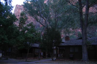 Zion Cabins with Mountain in background
