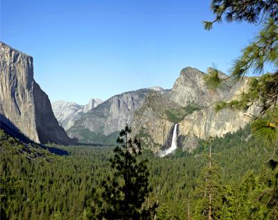el capitan and bridalveil falls from tunnel view