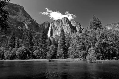 Yosemite falls 1 bw