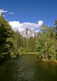 half dome from mersed river bank 2