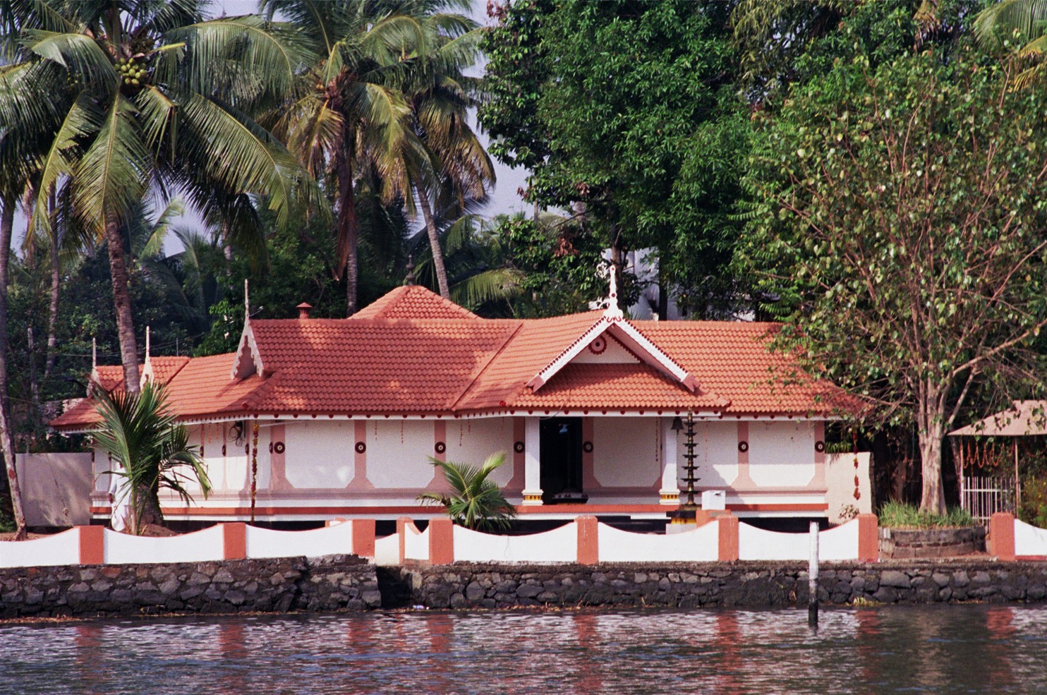 Hindu temple on waters edge