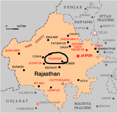Pushkar is 10km from Ajmer
