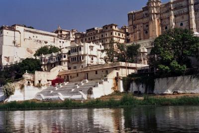 Ghats and palaces seen from boat