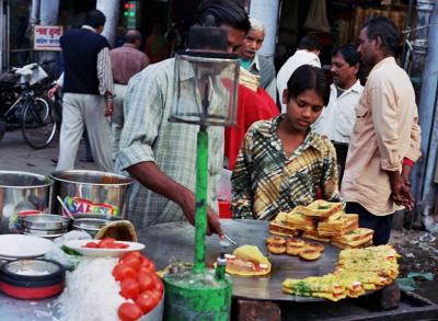 Snack stall, Chandni Chowk