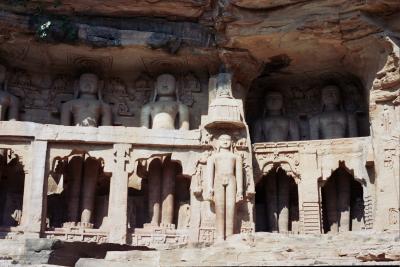 Jain sculptures on road up to fort