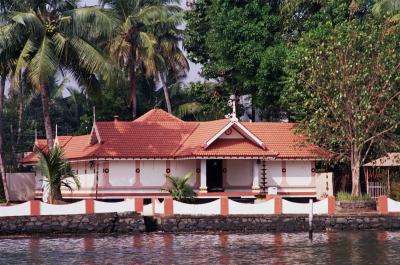 Hindu temple on water's edge