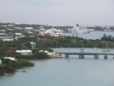 Cruise ship from the plane.