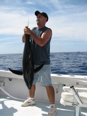 Jimmie's tuna is getting heavy.