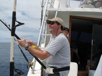 Me catching the tuna.