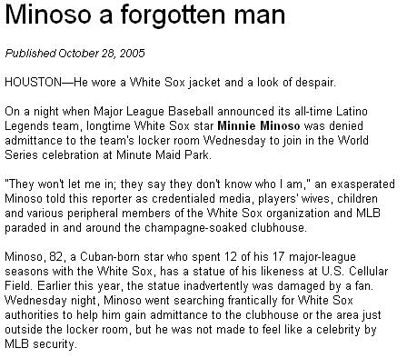 Minoso a forgotten man