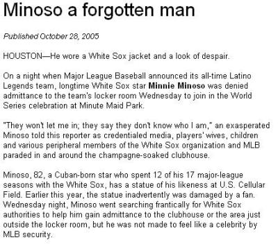Minoso a forgotten man