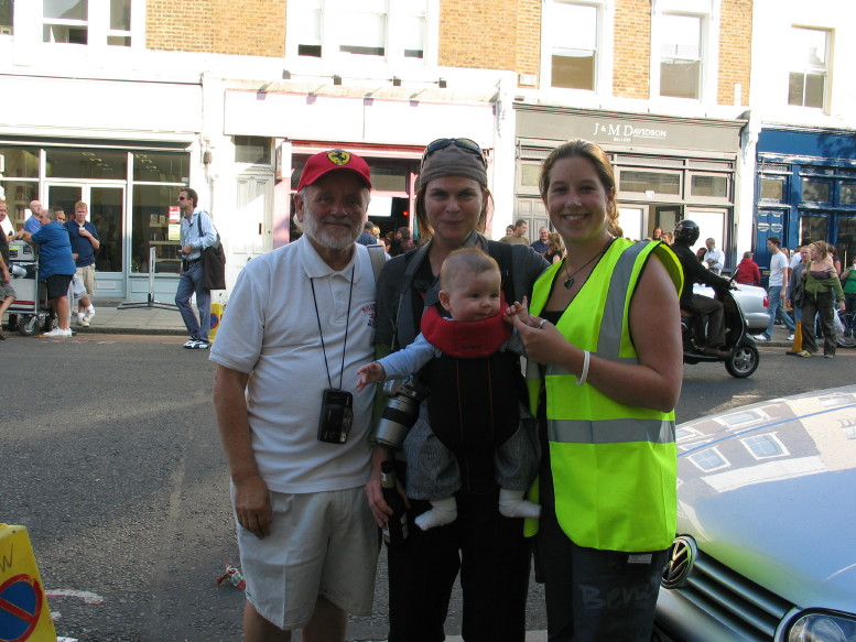 Emma and her new friends on set.  A fellow fan (Roy) and assistant