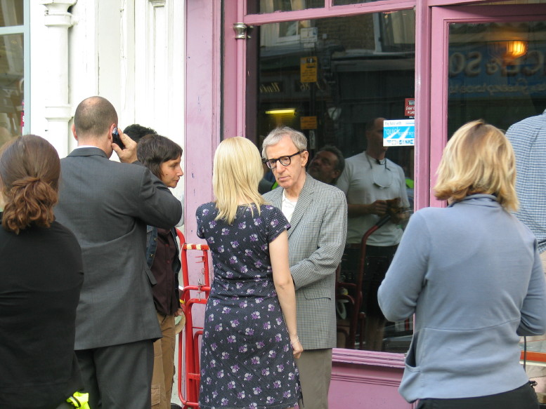Woody and Scarlett preparing to shoot outside