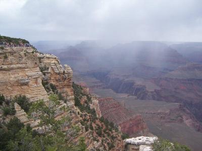 South Rim of Grand Canyon in rain