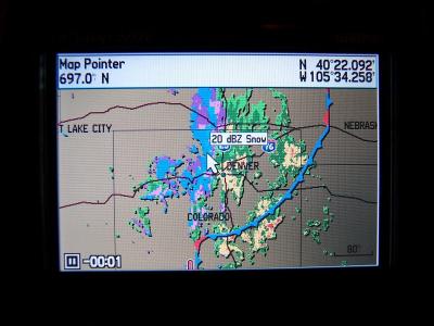 Snow and mix in Colorado. Put the cursor on an area and it show the type and amount of precipitation