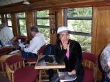 Diane relaxing in the Parlor Car