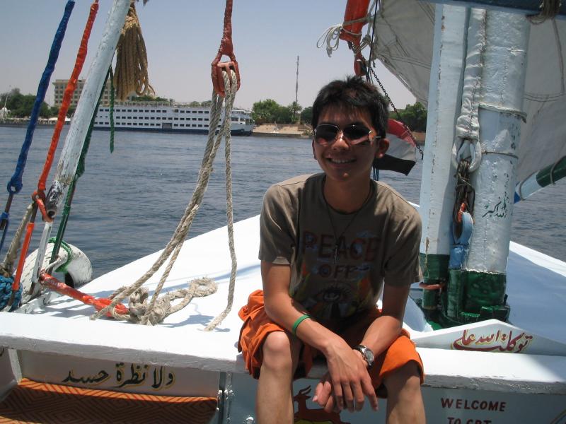 me on the nile on the boat