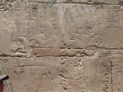 many carvings on walls