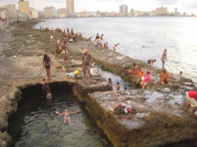 locals swimmin in the sea